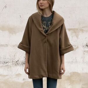 ** Free People Soft Brown Fully Lined, 2 Button Closure